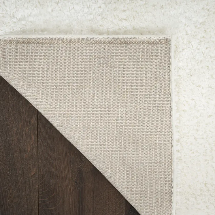 5' X 7' Ivory Shag Power Loom Area Rug