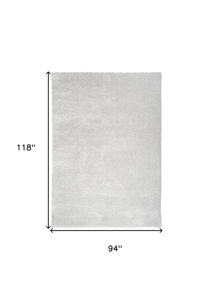 8' X 10' Silver Shag Area Rug