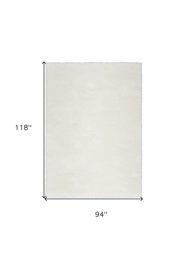 8' X 10' Ivory Shag Area Rug