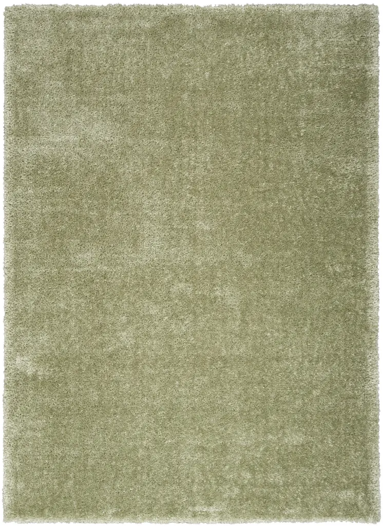 8' X 10' Green Shag Distressed Area Rug