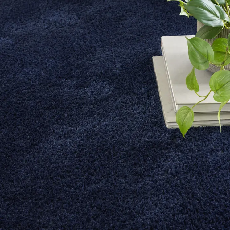 8' X 10' Navy Blue Shag Area Rug