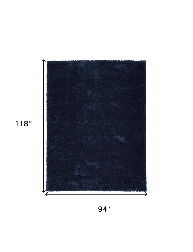 8' X 10' Navy Blue Shag Area Rug