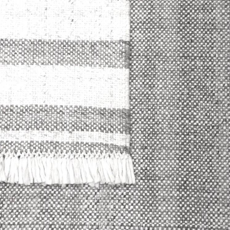 5' X 7' Gray Striped Handmade Indoor Outdoor Area Rug