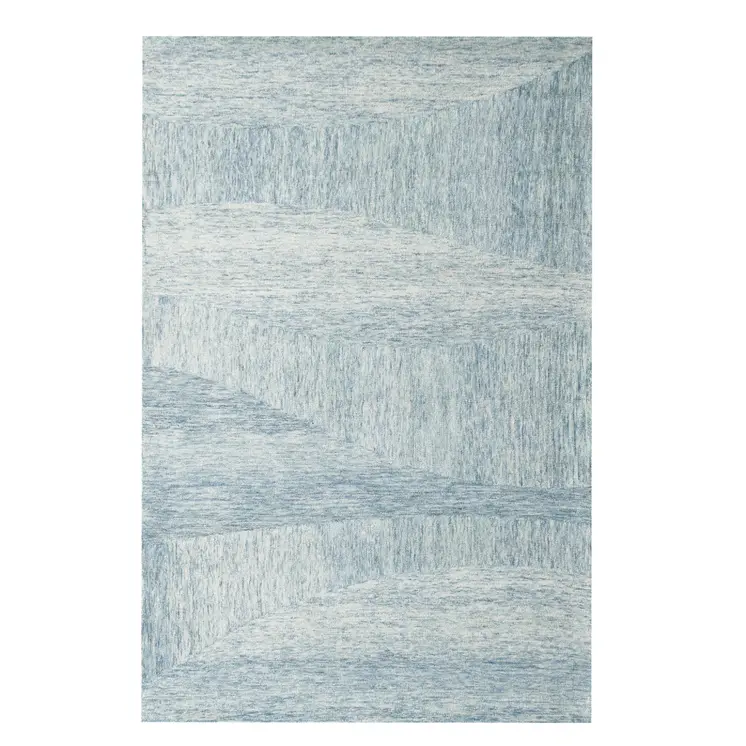 8' X 10' Blue Wool Abstract Hand Tufted Area Rug