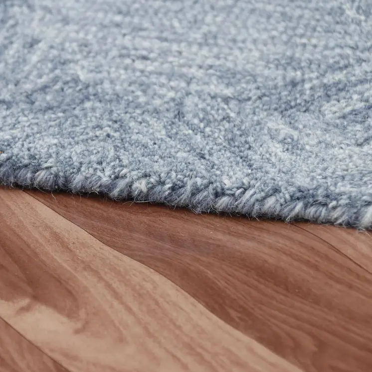 8' X 10' Blue Wool Geometric Hand Tufted Area Rug