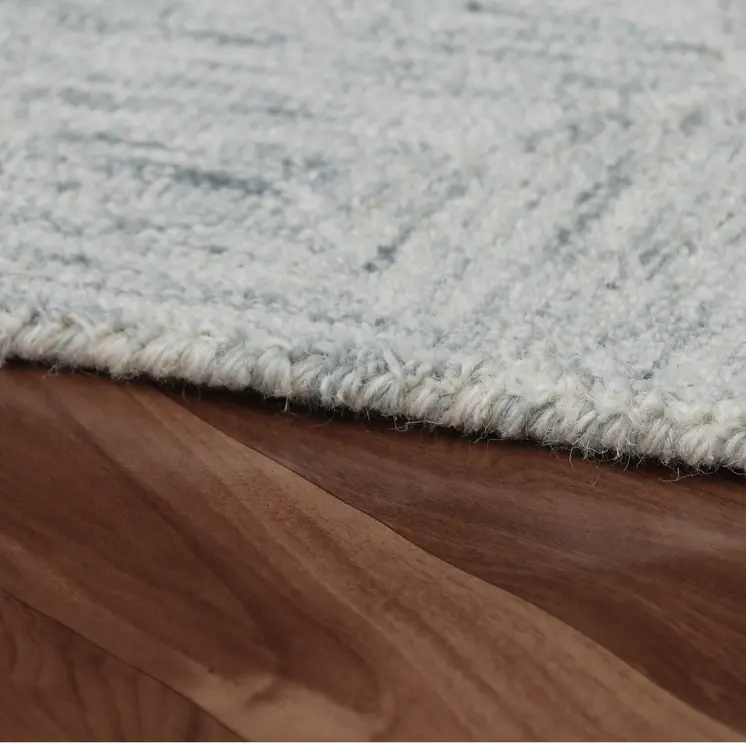 8' X 10' Silver Wool Geometric Hand Tufted Area Rug