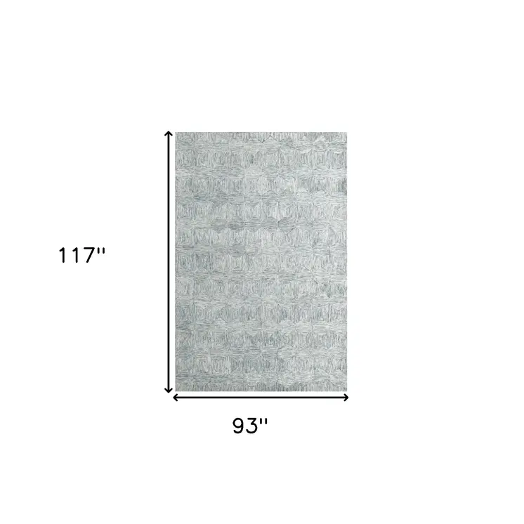 8' X 10' Silver Wool Geometric Hand Tufted Area Rug