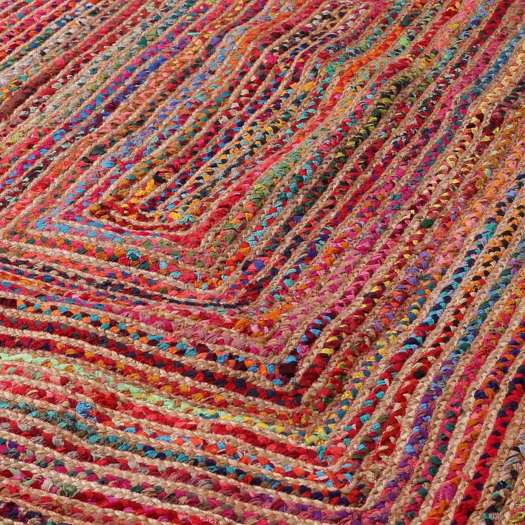 8' X 10' Tan Geometric Hand Braided Area Rug