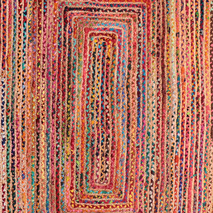8' X 10' Tan Geometric Hand Braided Area Rug