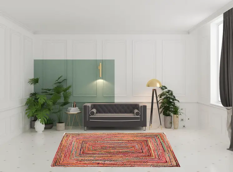 8' X 10' Tan Geometric Hand Braided Area Rug