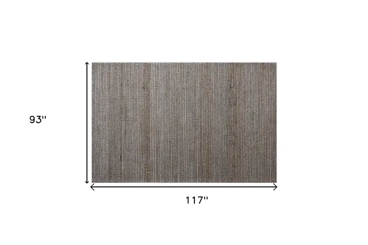 8' X 10' Gray Striped Hand Woven Area Rug