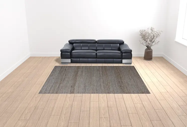 9' X 12' Gray Striped Hand Woven Area Rug