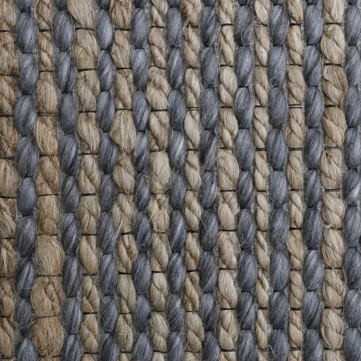9' X 12' Gray Striped Hand Woven Area Rug