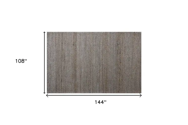 9' X 12' Gray Striped Hand Woven Area Rug