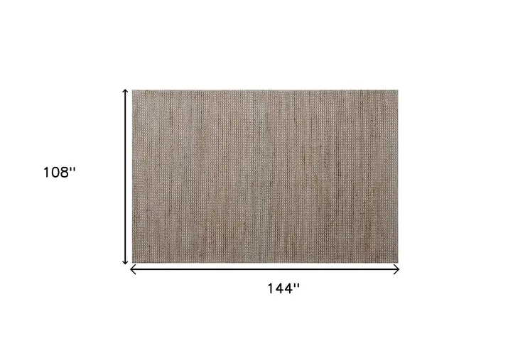 9' X 12' Beige Striped Hand Woven Area Rug