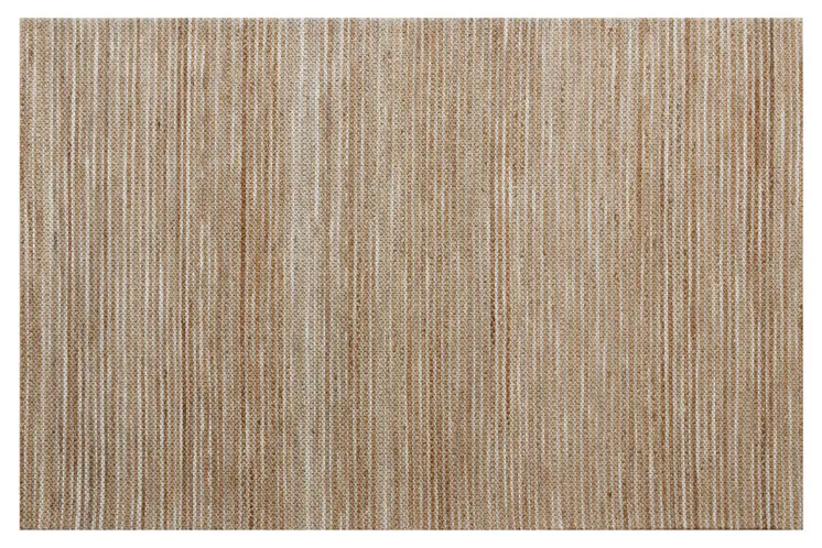 5' X 7' Beige Striped Hand Woven Area Rug