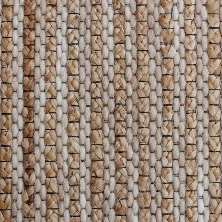 8' X 10' Beige Striped Hand Woven Area Rug