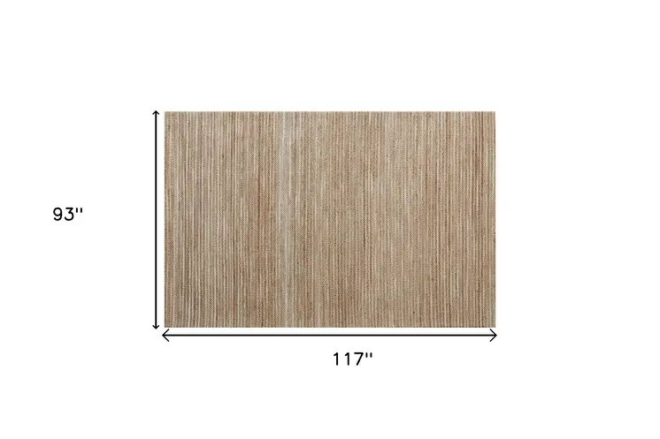 8' X 10' Beige Striped Hand Woven Area Rug
