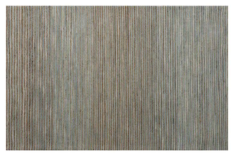 8' X 10' Blue Striped Hand Woven Area Rug