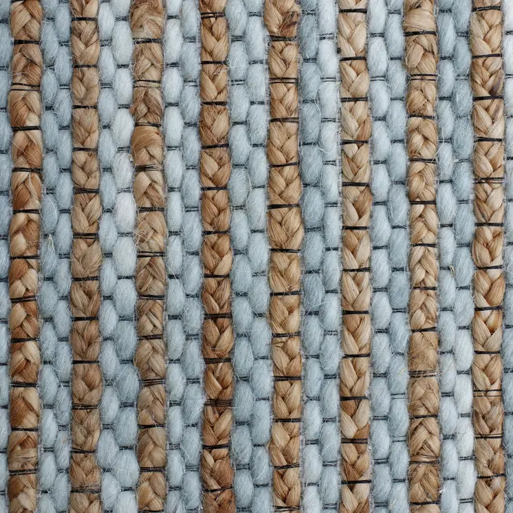8' X 10' Blue Striped Hand Woven Area Rug