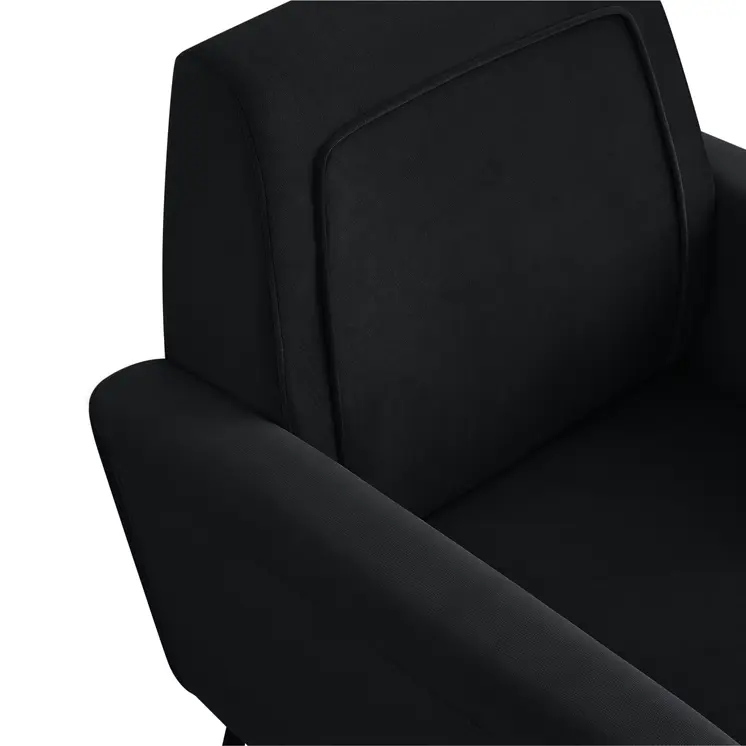 32" Black And Black And Gold Velvet Arm Chair