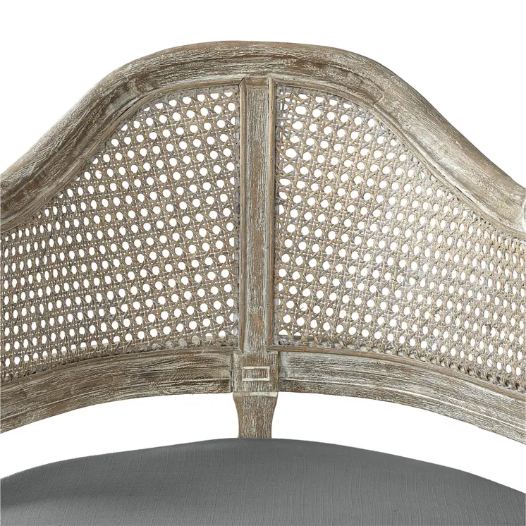 24" Gray and Beige Linen Arm Chair