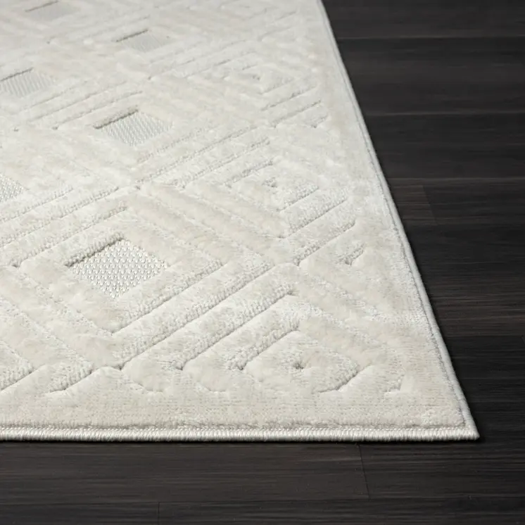 8' X 10' Ivory Geometric Area Rug