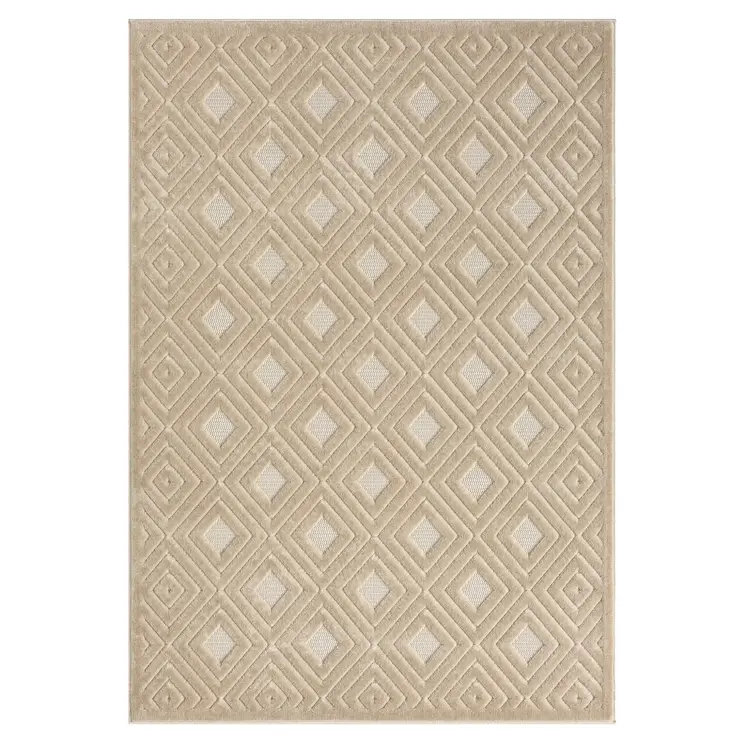 5' X 7' Beige Geometric Area Rug