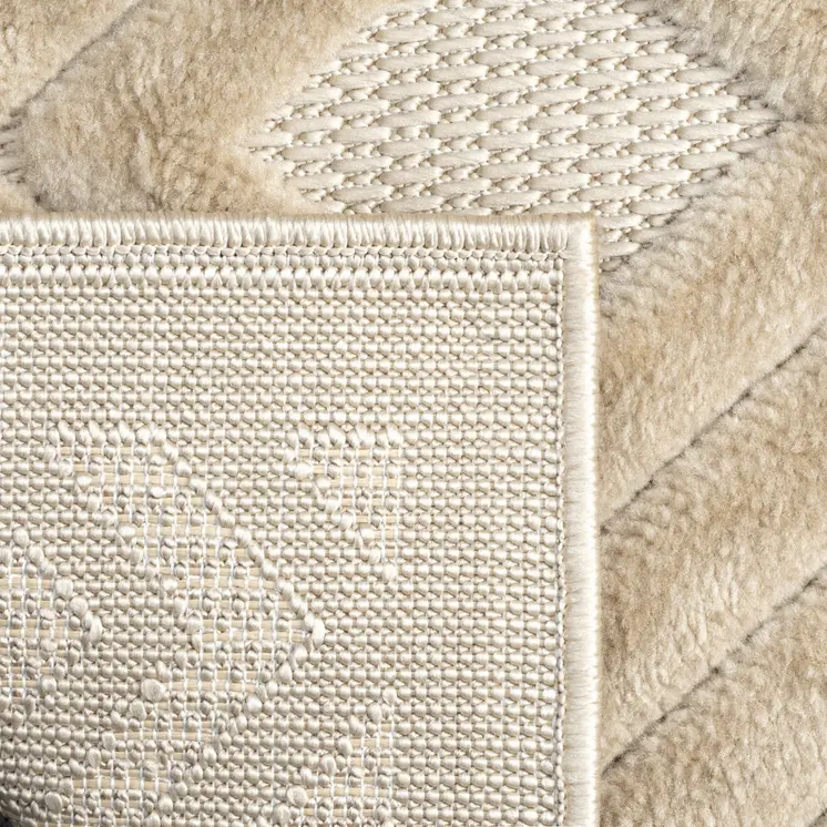5' X 7' Beige Geometric Area Rug