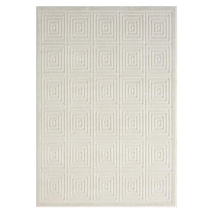 5' X 7' Ivory Geometric Area Rug