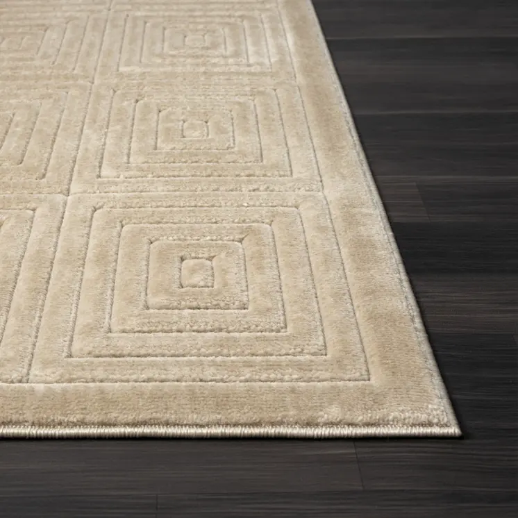 8' X 10' Beige Geometric Area Rug