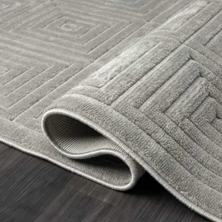 5' X 7' Gray Geometric Area Rug