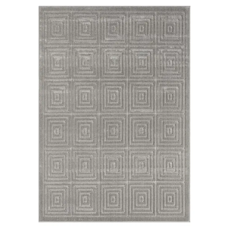 8' X 10' Gray Geometric Area Rug