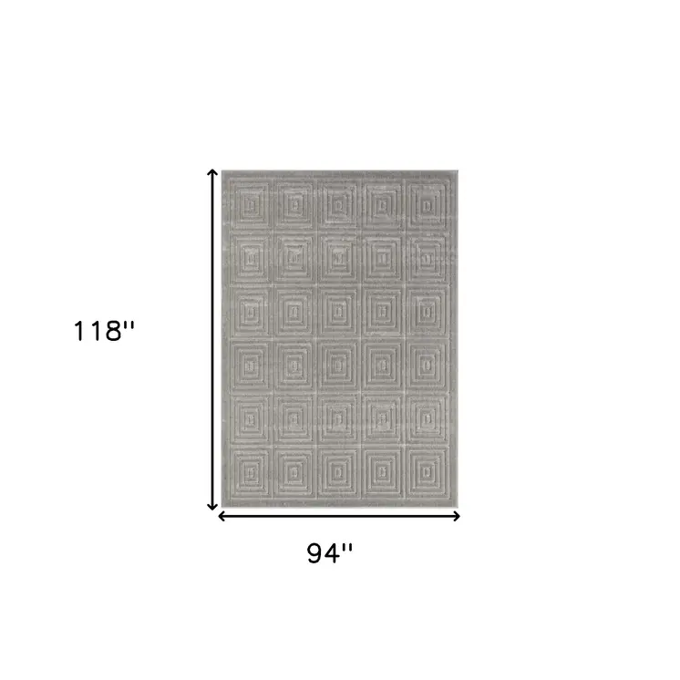 8' X 10' Gray Geometric Area Rug