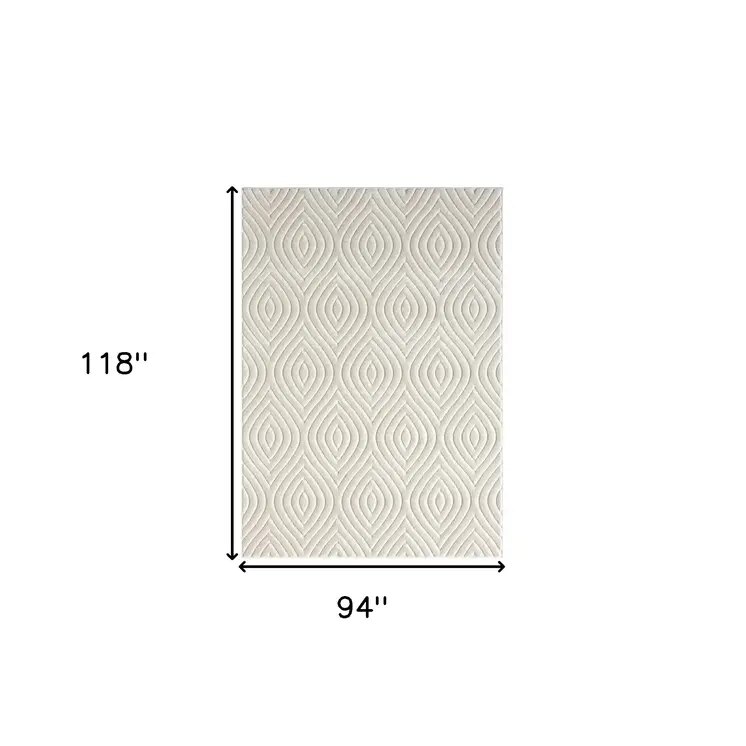8' X 10' Ivory Trellis Area Rug
