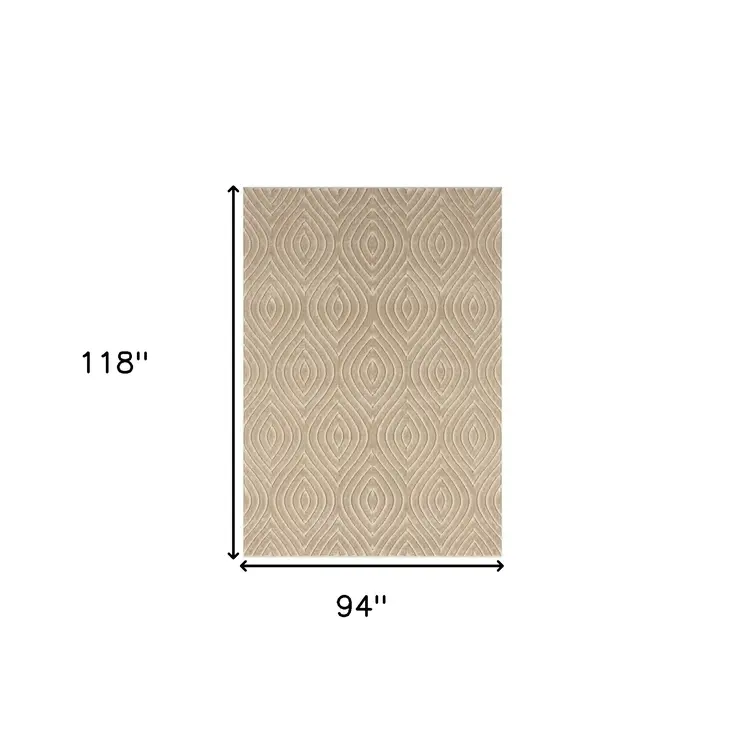8' X 10' Beige Trellis Area Rug