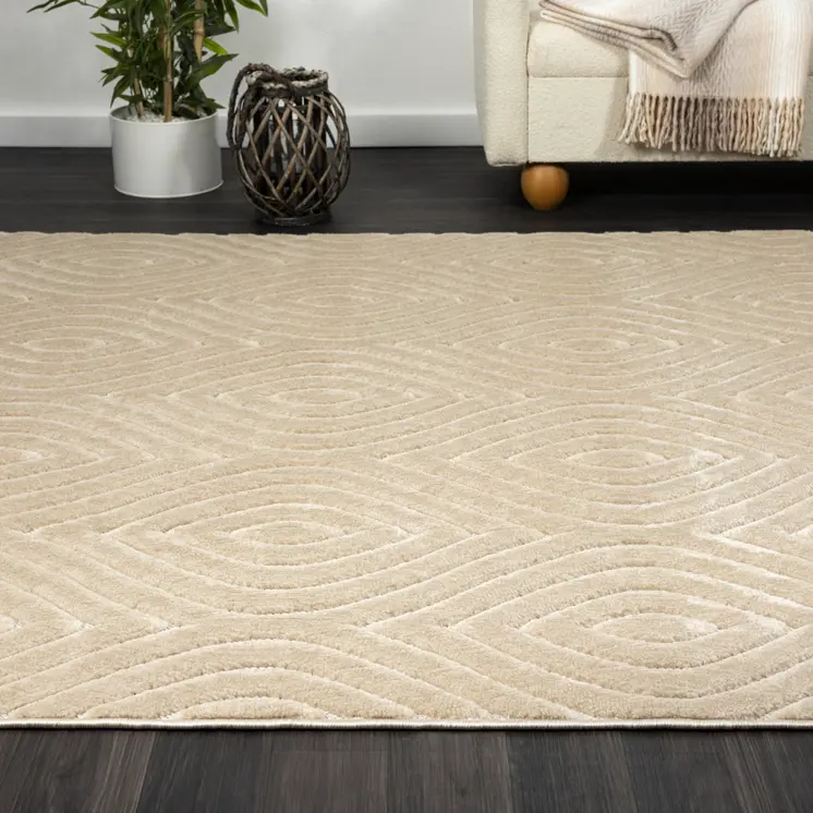 8' X 10' Beige Trellis Area Rug