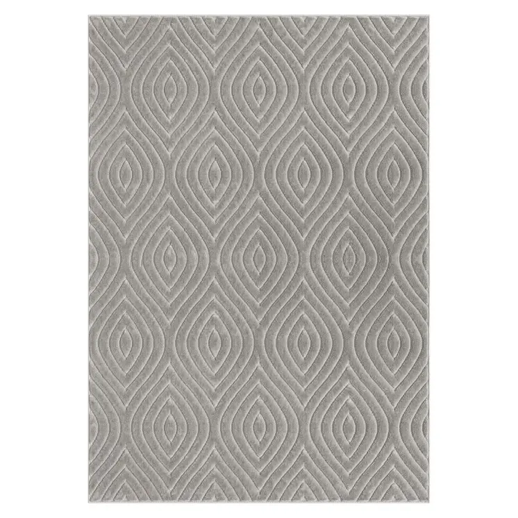 5' X 7' Gray Trellis Area Rug