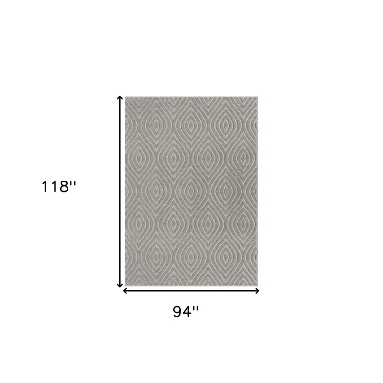 8' X 10' Gray Trellis Area Rug