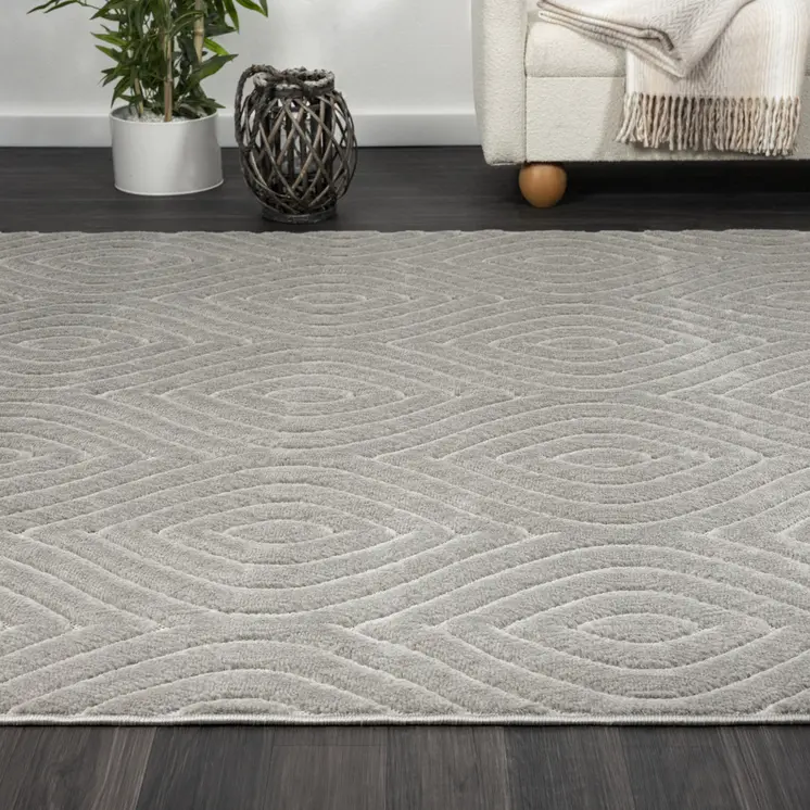 8' X 10' Gray Trellis Area Rug