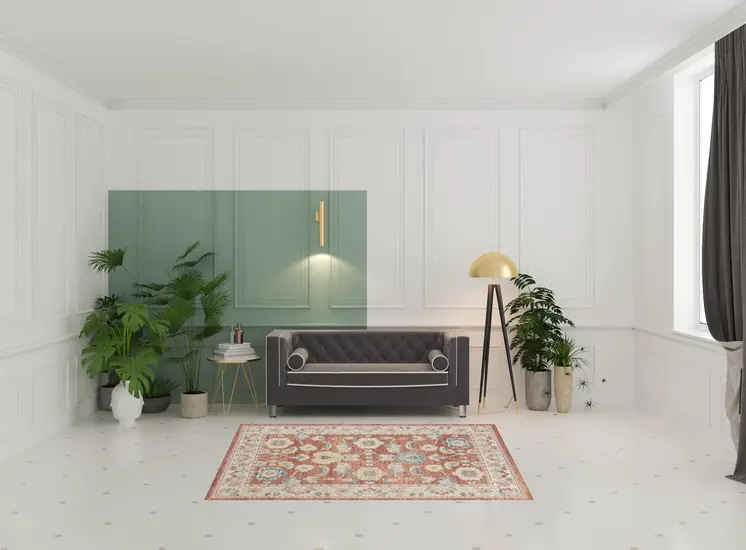 5' X 7' Red Abstract Area Rug