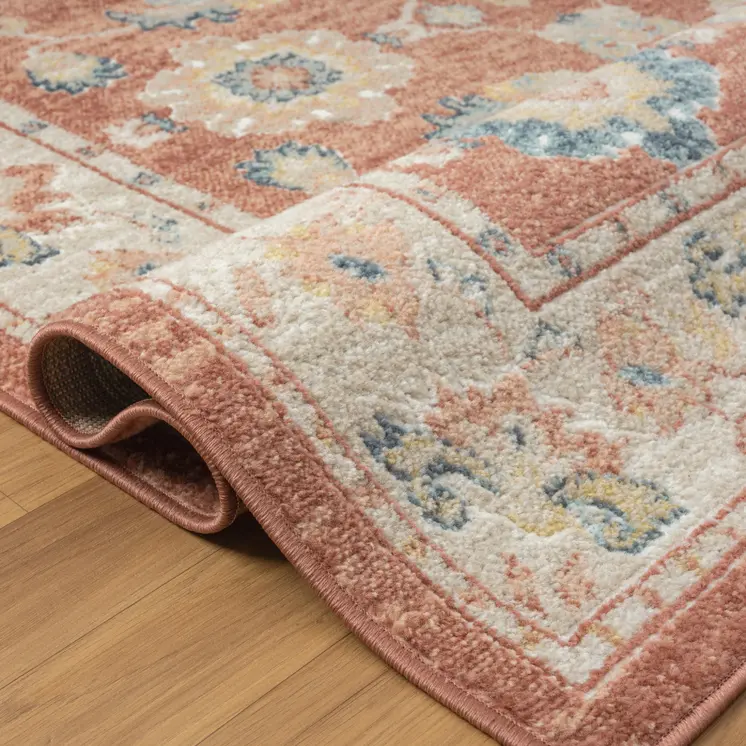 8' X 10' Red Abstract Area Rug