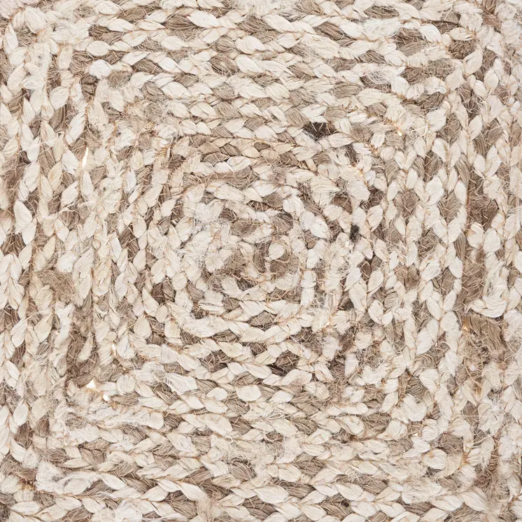 15" Set of Four Ivory And Natural Jute Square Placemats