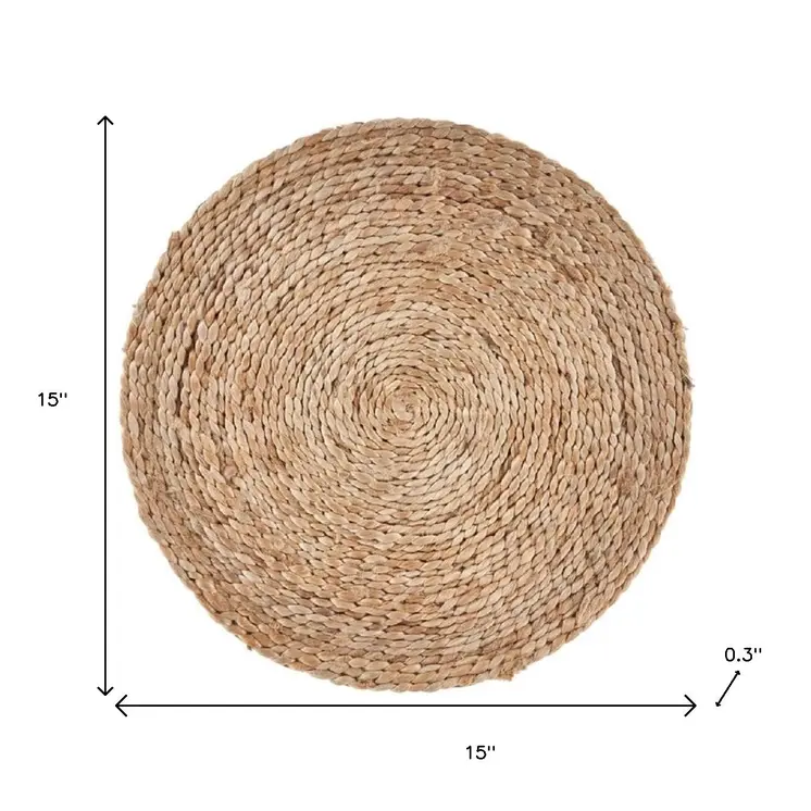 15" Set of Two Natural Jute Round Placemats