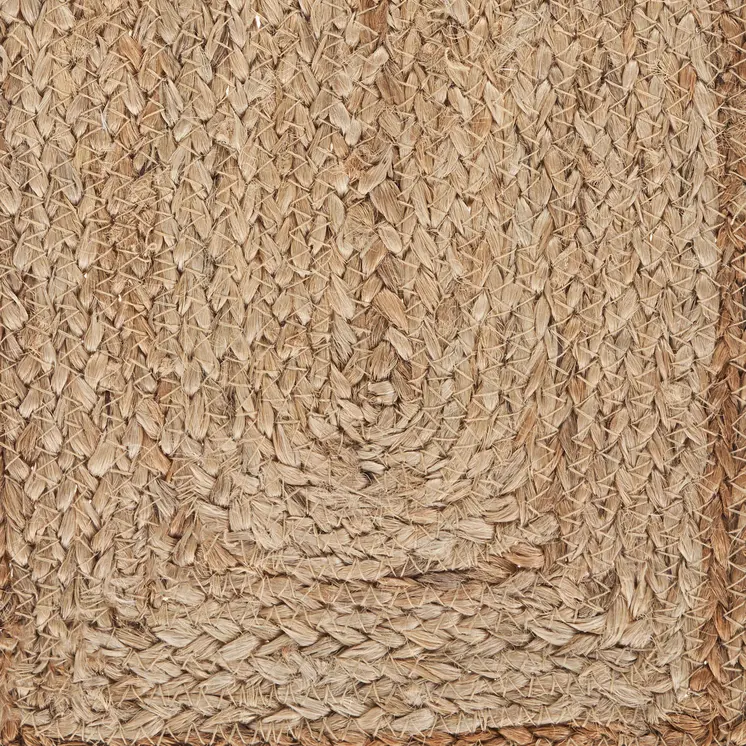 19" Set of Four Natural And Cream Geometric Border Jute Placemats