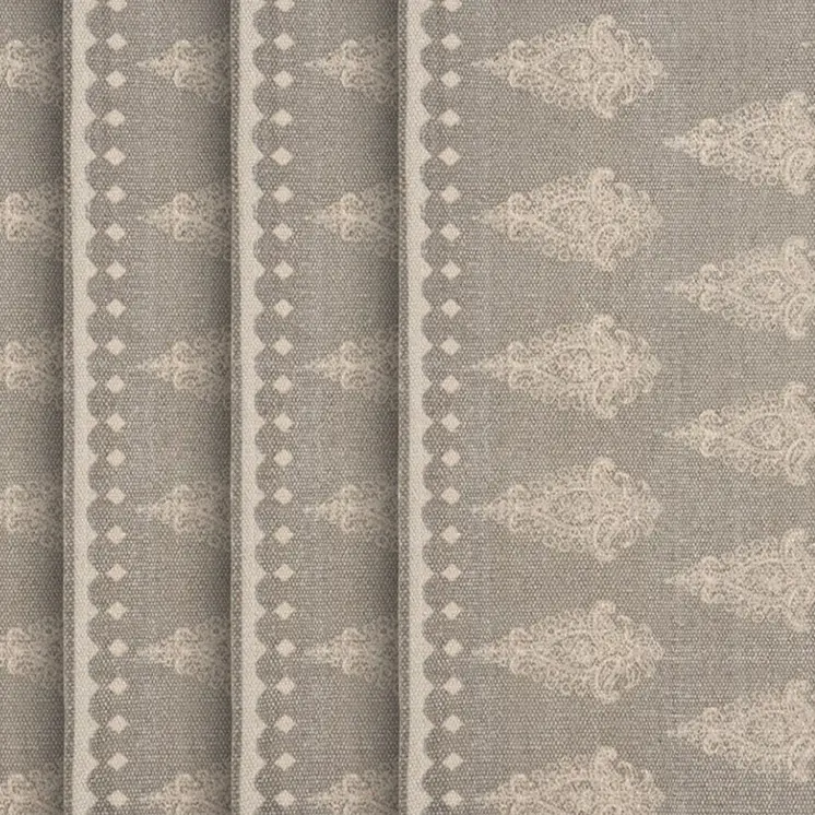 19" Set of Four Gray And Cream Geometric Medallion Cotton Placemats