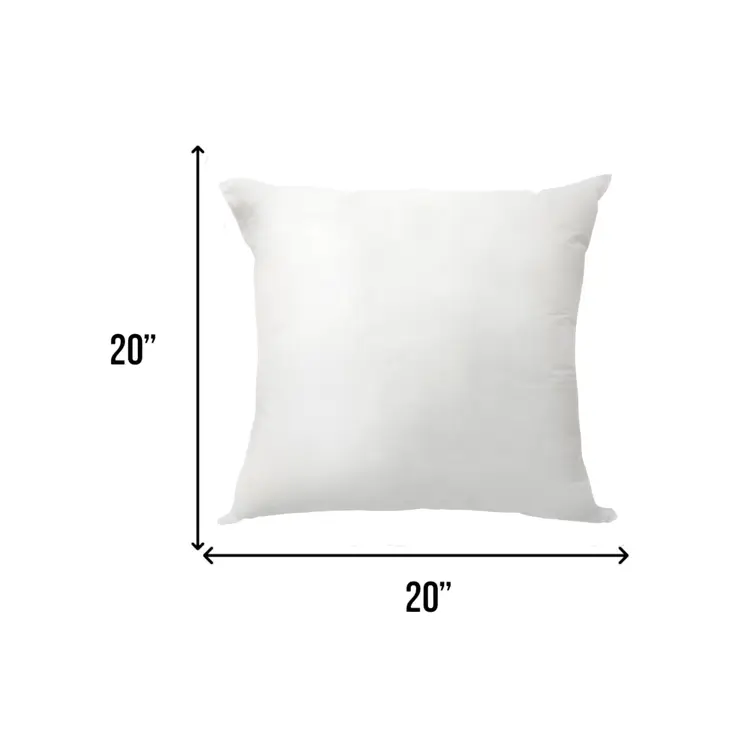 20" White Down Feather Throw Pillow Insert