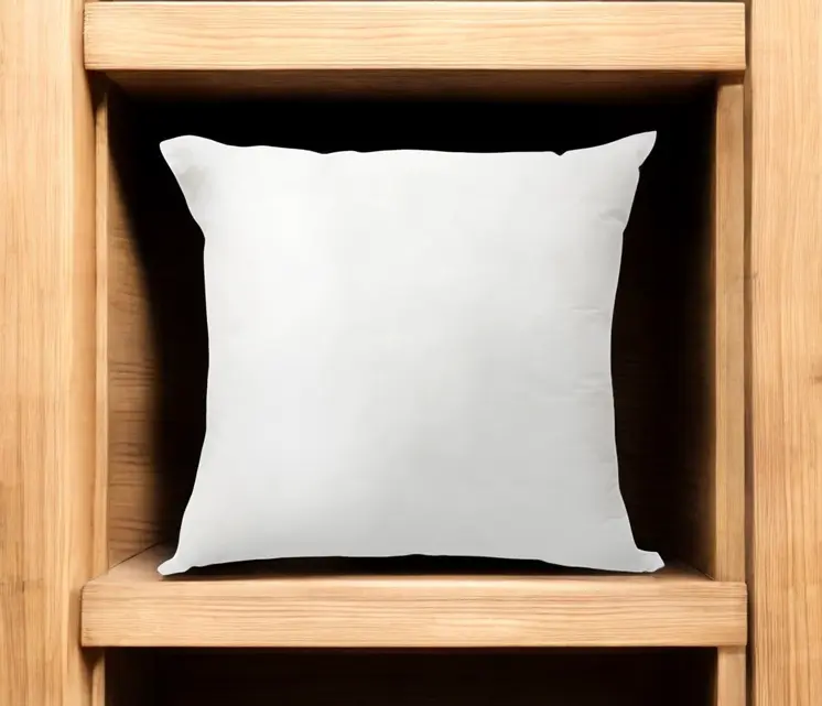 26" White Fabric Down Throw Pillow Insert