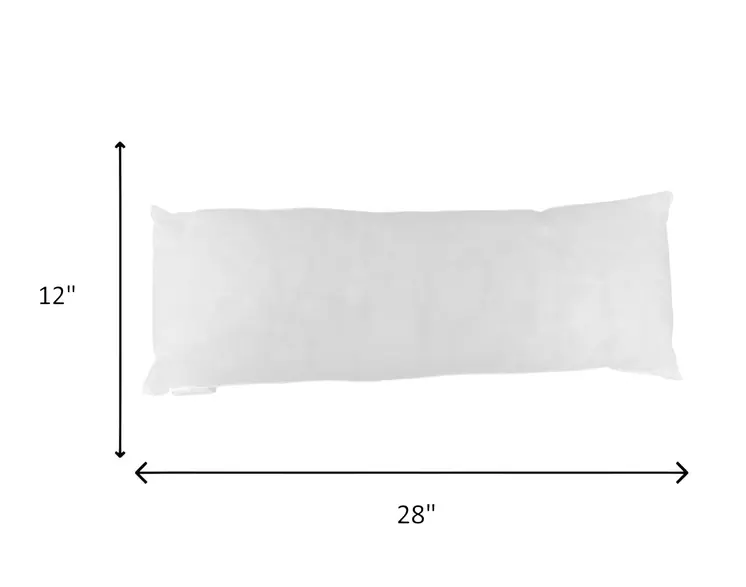 12" X 28" White Lumbar Throw Pillow Insert