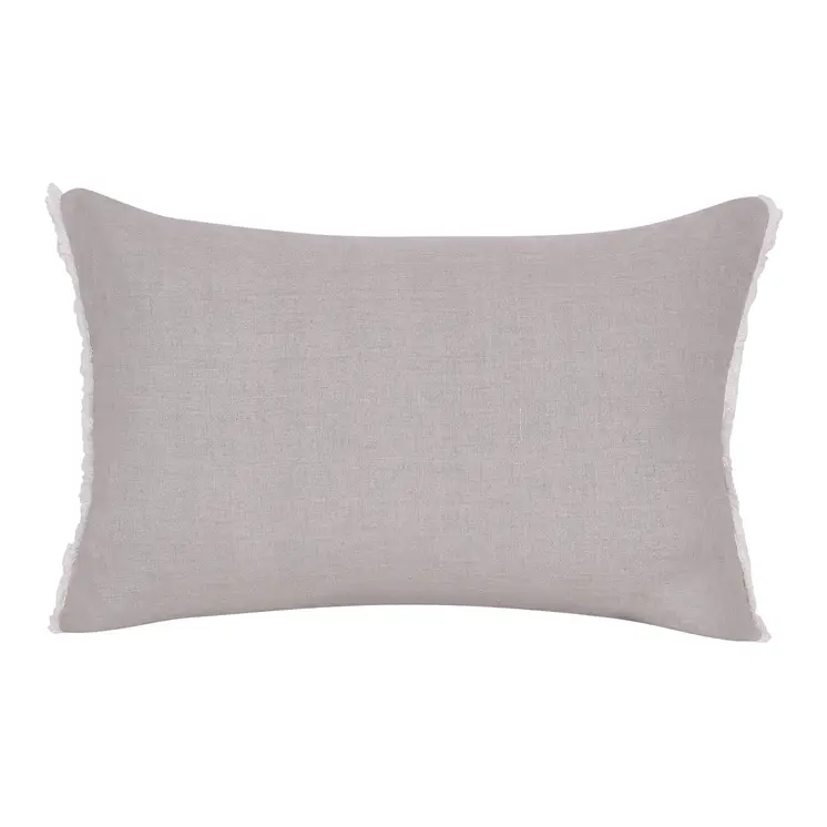 Natural and Ivory Throw Pillow with Embroidery
